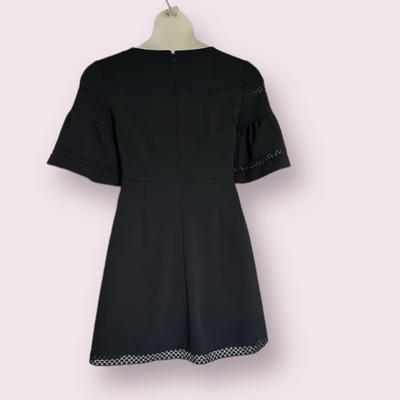 Gianni Bini black cocktail women’s dress A-line bell sleeves above knee Medium - Picture 3 of 10